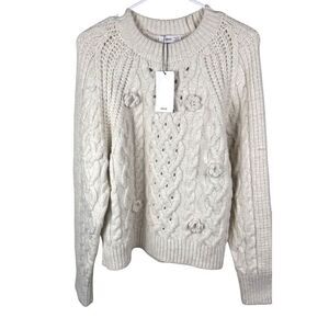 Mango Cream Cable Knit Sweater